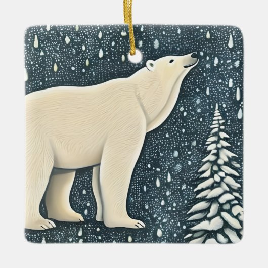 Schöner Polar-Bär Keramikornament (Vorderseite)