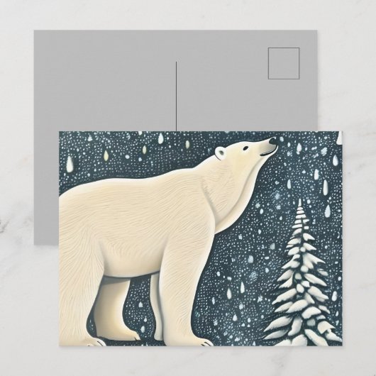 Schöner Polar-Bär Postkarte (Vorne/Hinten)