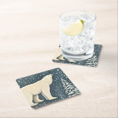 Schöner Polar-Bär Rechteckiger Pappuntersetzer (Vor Ort)