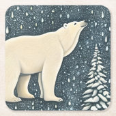 Schöner Polar-Bär Rechteckiger Pappuntersetzer (Vorderseite)
