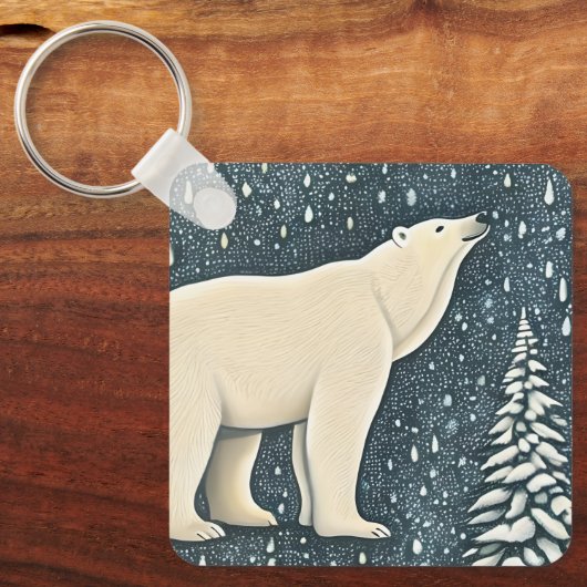 Schöner Polar-Bär Schlüsselanhänger (Vorderseite)