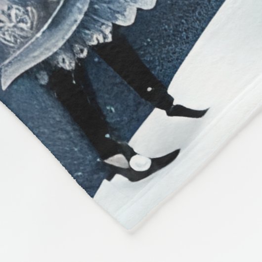 Schöner Polar Bär und Schneefall Fleecedecke (Ecke)