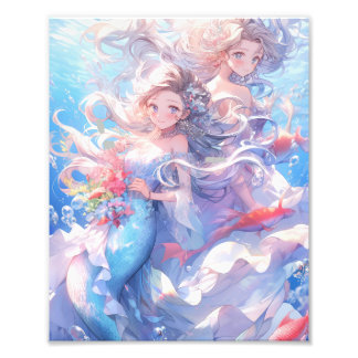 Schöner Pop Anime Mermaid Fotodruck