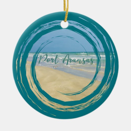 Schöner Port Aransas Texas Strand Keramik Ornament (Vorne)
