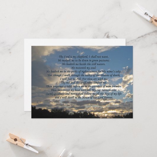 Schöner Psalm 23 Christliche Bibel Verse Sonnenauf Karte (Vorderseite/Rückseite Beispiel)