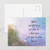 Schöner Psalm 67 Segen über uns Postkarte (Vorne/Hinten)