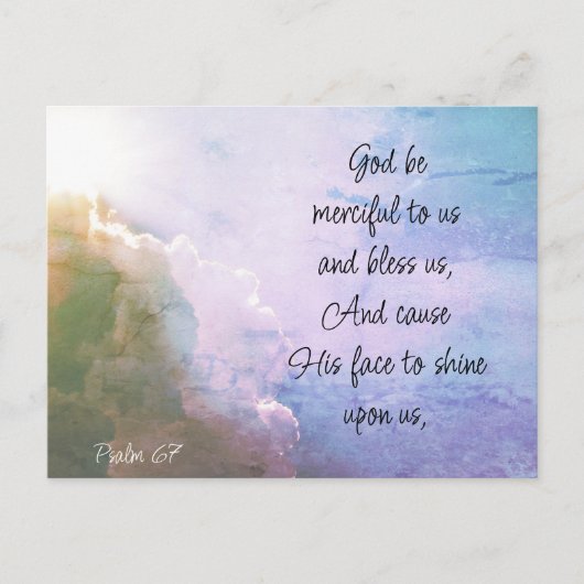 Schöner Psalm 67 Segen über uns Postkarte (Vorderseite)