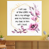 Schöner Psalm 91 BlumenCanvas Print Leinwanddruck (Insitu (Wohnzimmer))
