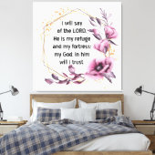 Schöner Psalm 91 BlumenCanvas Print Leinwanddruck (Insitu (Schlafzimmer))