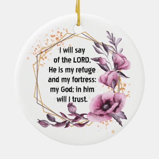 Schöner Psalm 91 Keramik Keramik Ornament (Hinten)