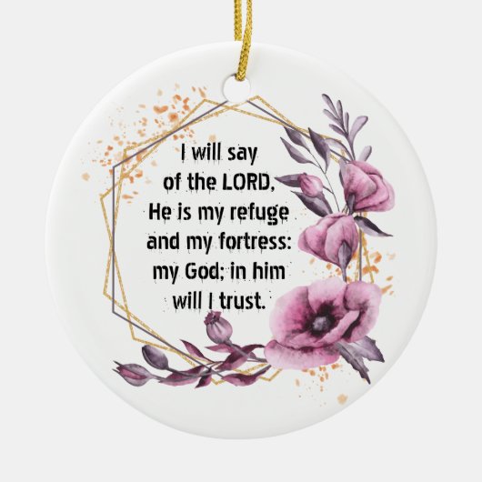 Schöner Psalm 91 Keramik Ornament (Vorne)