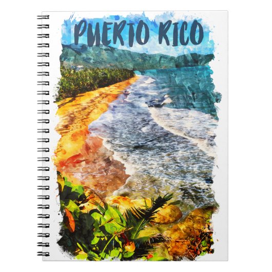 Schöner Puerto Rico Wasserfarbenstrand Notizblock (Vorderseite)