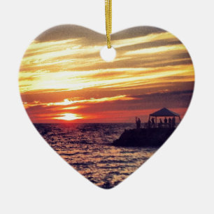 Schöner Puerto- Vallartasonnenuntergang Keramik Ornament