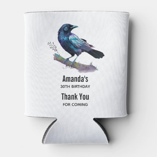 Schöner Rabe auf einem Baumzweig Dosenkühler (Vorderseite)