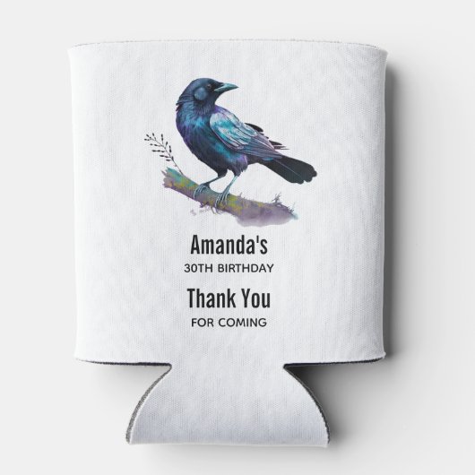 Schöner Rabe auf einem Baumzweig Dosenkühler (Rückseite)