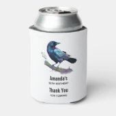 Schöner Rabe auf einem Baumzweig Dosenkühler (Kanne Rückseite)