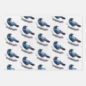 Schöner Rabe auf einem Baumzweig Geschenkpapier Set (Vorderseite 2)