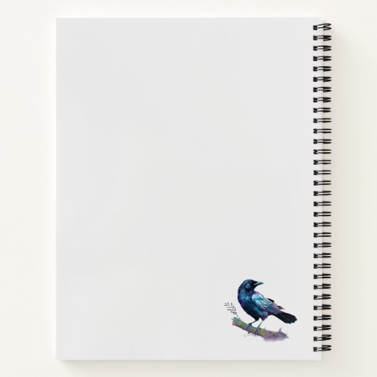 Schöner Rabe auf einem Baumzweig Notizblock (Rückseite)