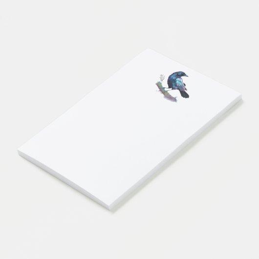 Schöner Rabe auf einem Baumzweig Post-it Klebezettel (angewinkelt)