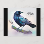 Schöner Rabe auf einem Baumzweig Postkarte (Vorderseite)