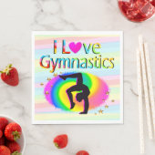 SCHÖNER RAINBOW I LIEBE GYMNASTICS NAPKINS SERVIETTE (Beispiel)