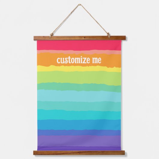 Schöner Rainbow Personalisiert Artistic Gay Pride Wandteppich Mit Holzrahmen (Vorderseite)