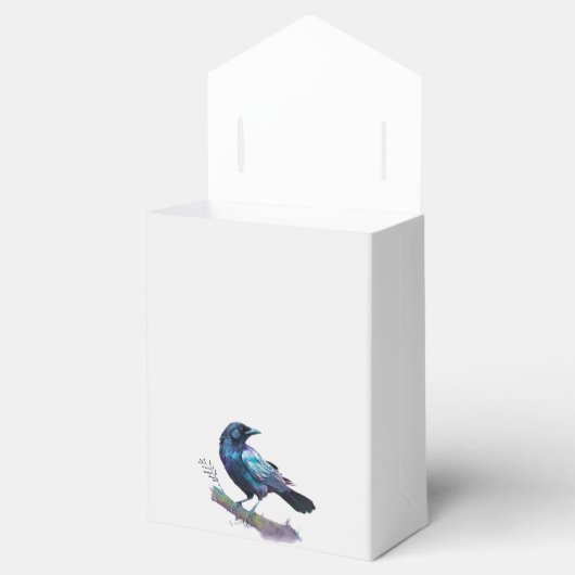 Schöner Raven auf einer Hochzeit mit Bäumen Geschenkschachtel (Geöffnet)