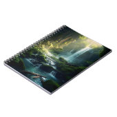 Schöner, realistischer, magischer Waldfall Notizblock (Linke Seite)