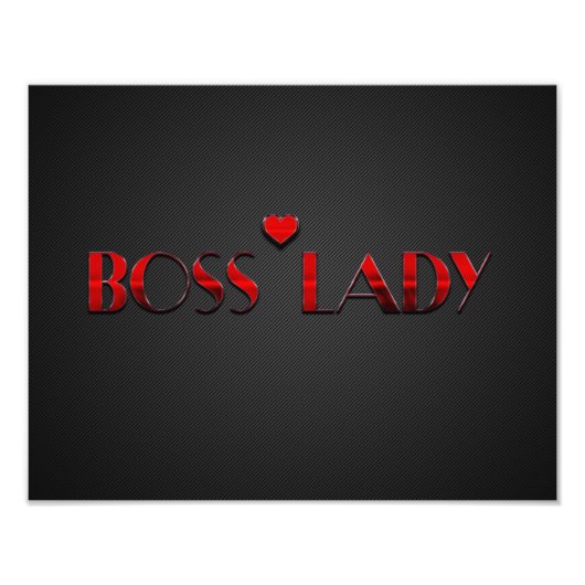 Schöner Red Boss Lady Text mit Carbon Fotodruck (Vorne)