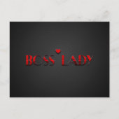 Schöner Red Boss Lady Text mit Carbon Postkarte (Vorderseite)