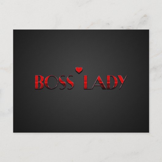 Schöner Red Boss Lady Text mit Carbon Postkarte (Vorderseite)