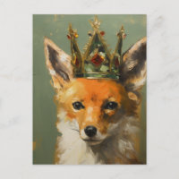 Schöner Red Fox in einer grünen, roten Goldkrone