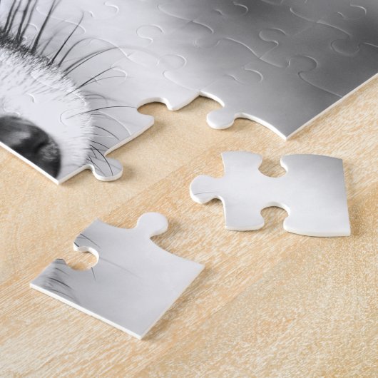 Schöner Red Fox in Schwarz & Weiß, Jigsaw Puzzle (Seite)