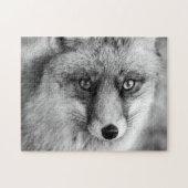 Schöner Red Fox in Schwarz & Weiß, Jigsaw Puzzle (Horizontal)