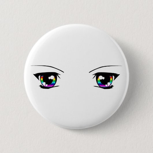 Schöner Regenbogen "Anime mustert" Abzeichen Button (Vorderseite)