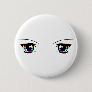 Schöner Regenbogen "Anime mustert" Abzeichen Button