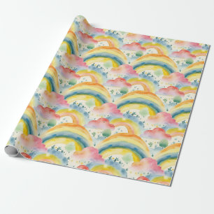 Schöner Regenbogen der Natur Inspiriert mit Wolken Geschenkpapier