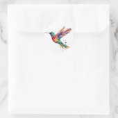 Schöner Regenbogen-Hummingvogel mit Spritzer-Effek Runder Aufkleber (Tasche)