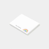 Schöner Regenbogen-Illustration-Individuelle Name Post-it Klebezettel (angewinkelt)