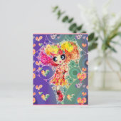 Schöner Regenbogen KAWAII Girl PinkyP Harajuku Postkarte (Stehend Vorderseite)