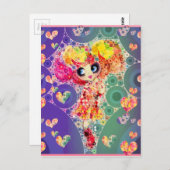 Schöner Regenbogen KAWAII Girl PinkyP Harajuku Postkarte (Vorne/Hinten)