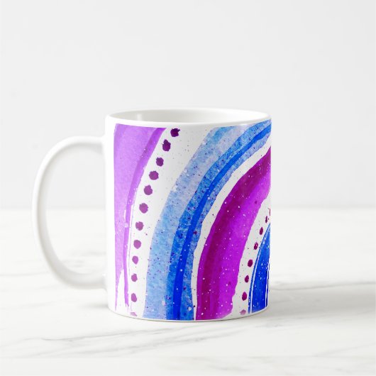 Schöner Regenbogen Lila und blau Kaffeetasse (Links)