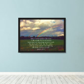 Schöner Regenbogen mit Bibelverse Leinwanddruck (Insitu (Holzboden))