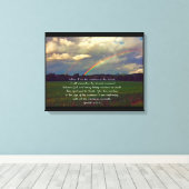Schöner Regenbogen mit Bibelverse Leinwanddruck (Insitu (Holzboden))