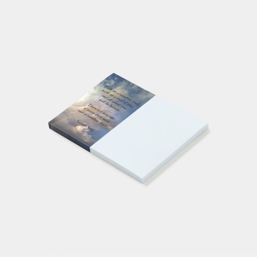 Schöner Regenbogen mit Gedichtnoten Post-it Klebezettel (angewinkelt)