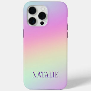 Schöner Regenbogen-Ombre personalisierter Name Case-Mate iPhone Hülle