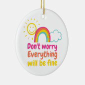 Schöner Regenbogen, Sonne und Wolkenmoor Keramik Ornament (Rechts)