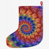 Schöner Regenbogen-Spirale-WeihnachtsStrumpf Großer Weihnachtsstrumpf (Rückseite)
