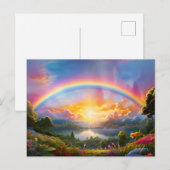 Schöner Regenbogen und See Postkarte (Vorne/Hinten)