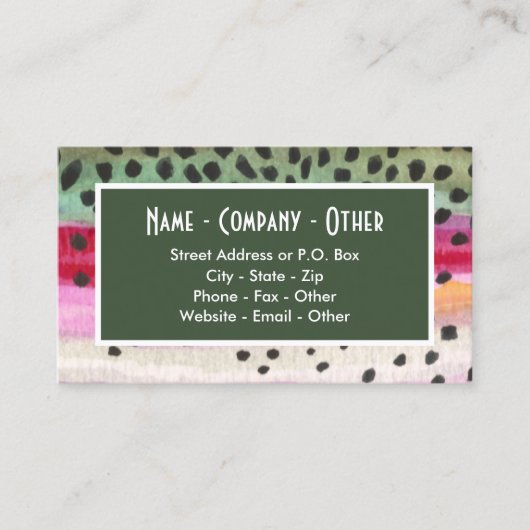 Schöner Regenbogenforellenfang Visitenkarte (Vorderseite)